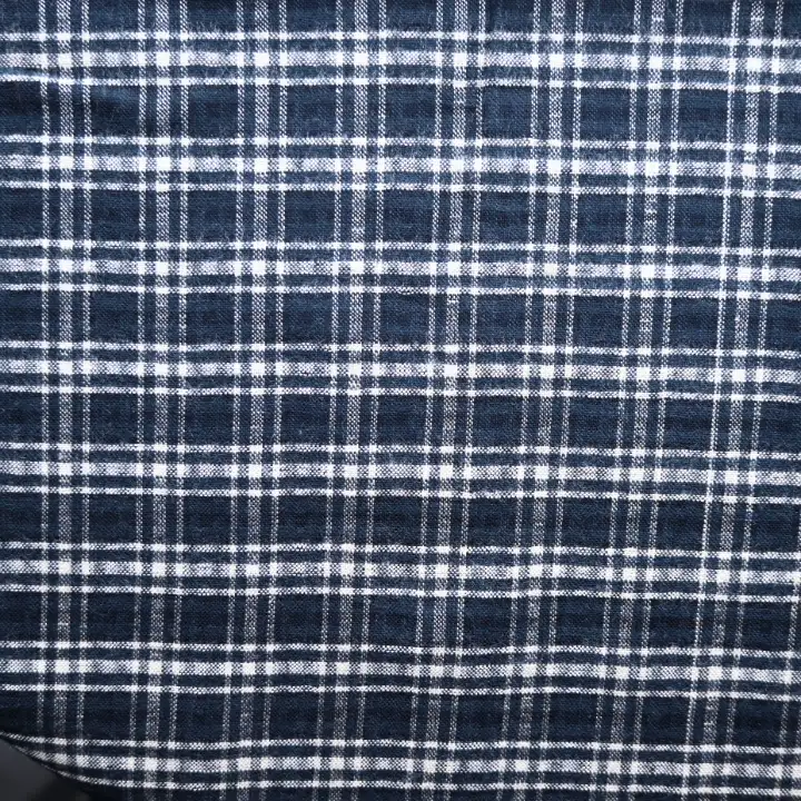 India Fabric for Shirt Cotton Dobby Natural Woven Fabric COTTON VISCOSE Black Cream Check color buy from India wholesaler bulk order at wholesale price free worldwide shipping Alibaba