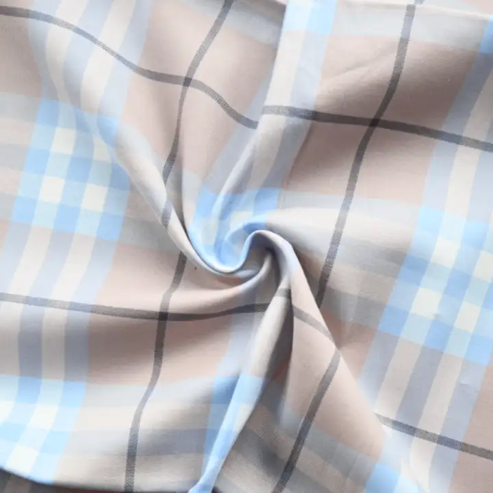 India Fabric for Shirt Yarn Dyed Check Synthetic Woven Fabric COTTON Check color buy from India wholesaler bulk order at wholesale price free worldwide shipping Alibaba