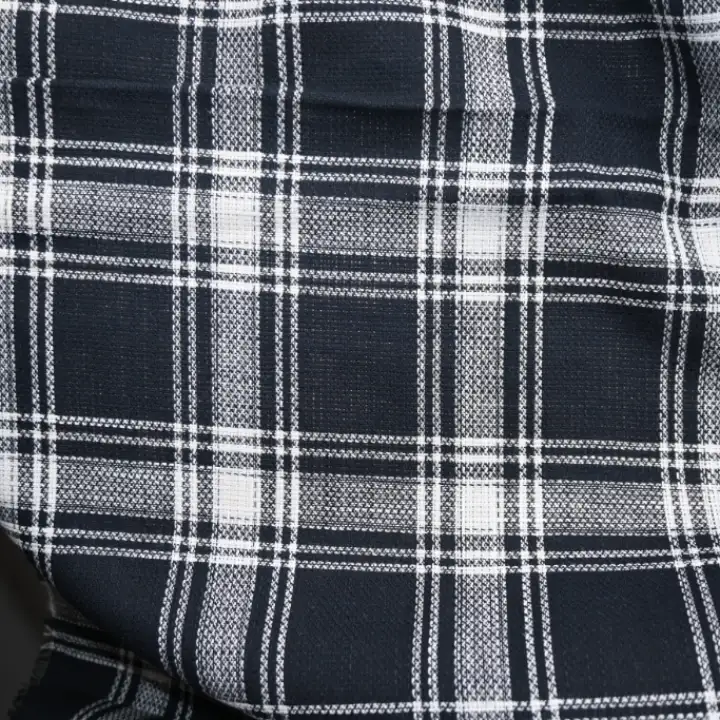 India Fabric for Shirt Cotton Dobby Natural Woven Fabric COTTON Black And White Check color buy from India wholesaler bulk order at wholesale price free worldwide shipping Alibaba