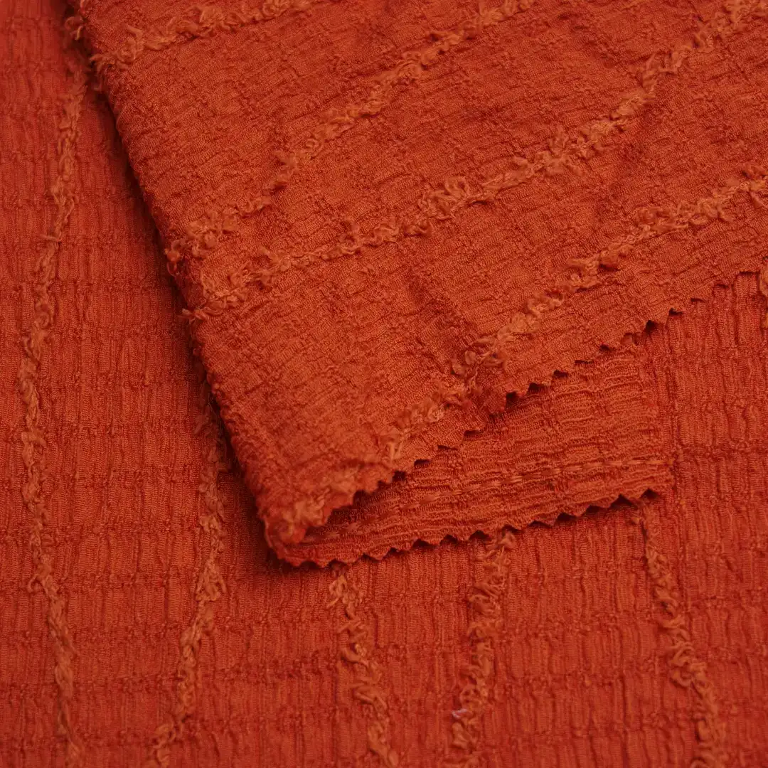 China Fabric for Dresses (Pullover)  Lace Knit Fabric Polyester Spandex Chestnut red color buy from China wholesaler bulk order at wholesale price free worldwide shipping Alibaba