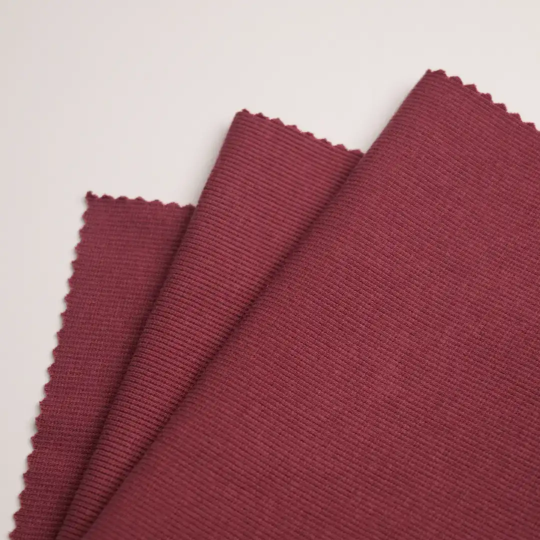 China Fabric for Jackets,Interlining Rib Knit Fabric Cotton Polyester Crimson red color buy from China wholesaler bulk order at wholesale price free worldwide shipping Alibaba