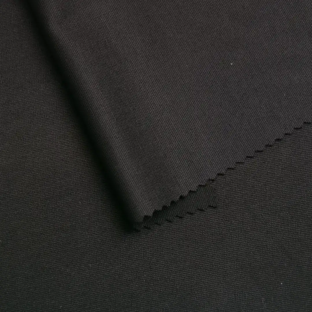 China Fabric for Jackets Ponte Roma Knit Fabric Polyester Spandex black color buy from China wholesaler bulk order at wholesale price free worldwide shipping Alibaba