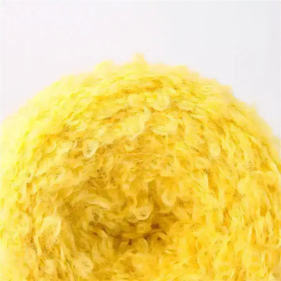 China Yarn for Crop Top Pullover (Sweater),Dresses (Cardigan Open) (Sweater) Boucle Yarn Fancy Yarn Acrylic Nylon Wool Polyester Spandex yellow color buy from China wholesaler bulk order at wholesale price free worldwide shipping Alibaba