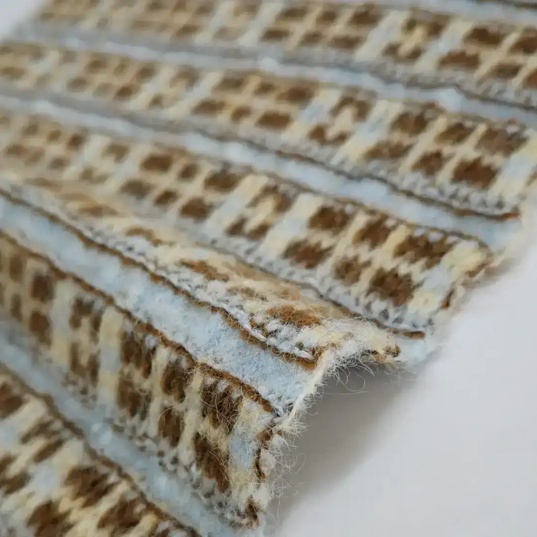 China Yarn for Jackets,Hoodie,Ladies Vest (Sweater) Roving Yarn Fancy Yarn Recycled Polyester Polyester Polyamide RWS Wool Spandex light blue/light beige/dark brown color buy from China wholesaler bulk order at wholesale price free worldwide shipping Alibaba