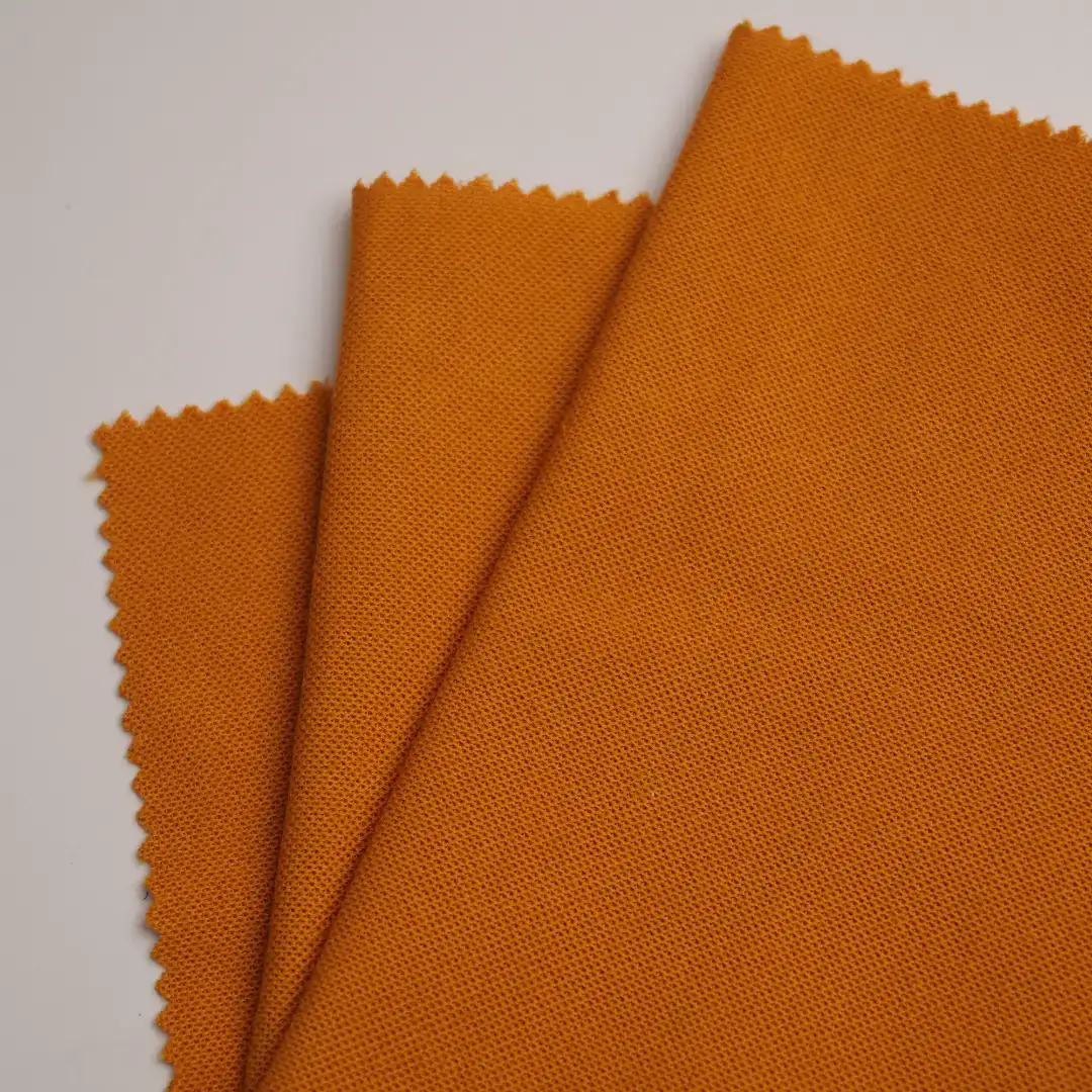 China Fabric for T-Shirt,Polo Shirt,T-shirt ,Polo T-shirt  Pique Knit Fabric Polyester Cotton Solid-Orange color buy from China wholesaler bulk order at wholesale price free worldwide shipping Alibaba