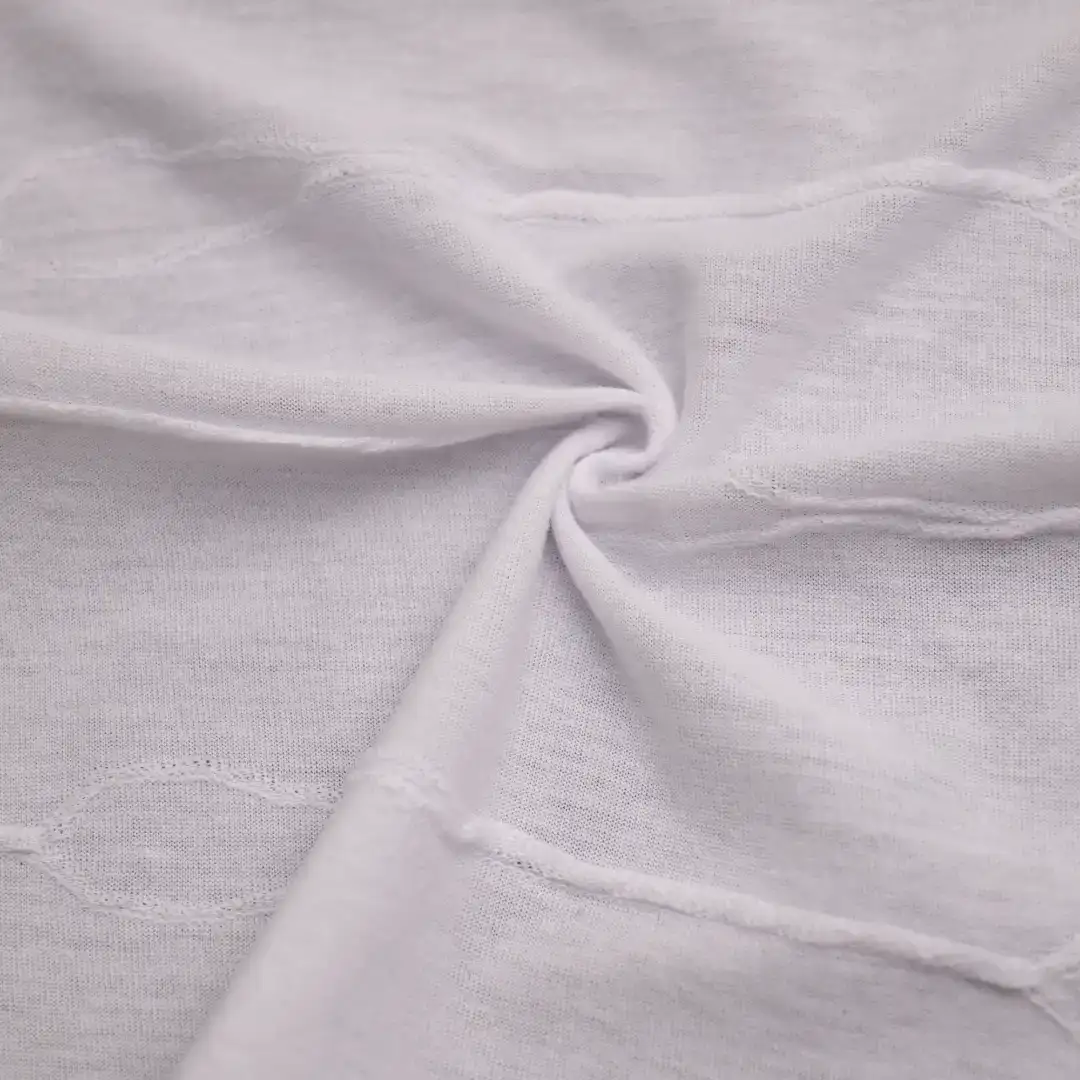 China Fabric for Blouse,Skirt Weft Jacquard Knit Fabric Polyester White color buy from China wholesaler bulk order at wholesale price free worldwide shipping Alibaba