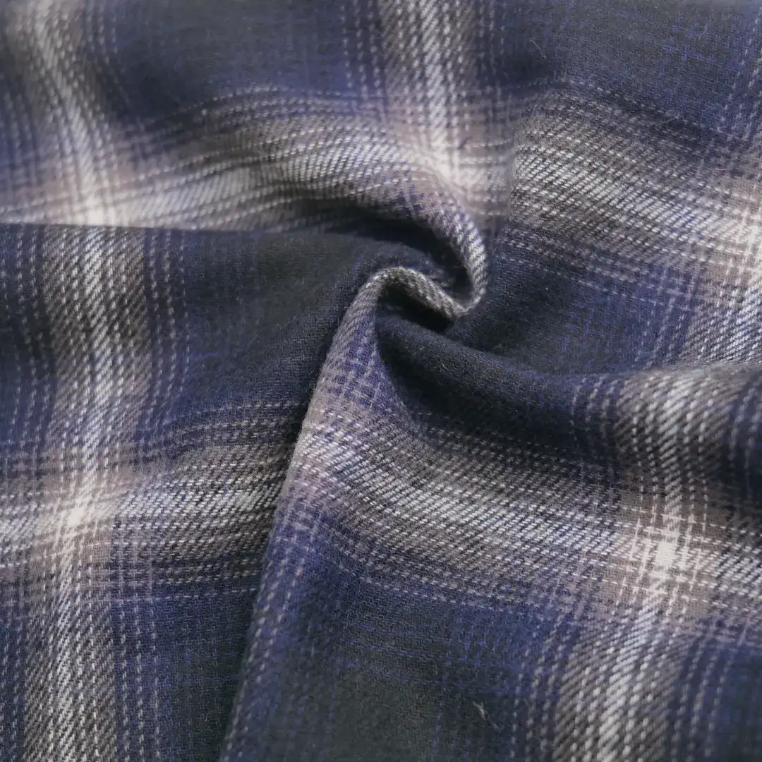 China Fabric for Blouse,Shirt Long Sleeve Button ,Shirt Half Sleeve Button ,Over Shirt Cotton YD Flannel Natural Woven Fabric Cotton Navy Check color buy from China wholesaler bulk order at wholesale price free worldwide shipping Alibaba
