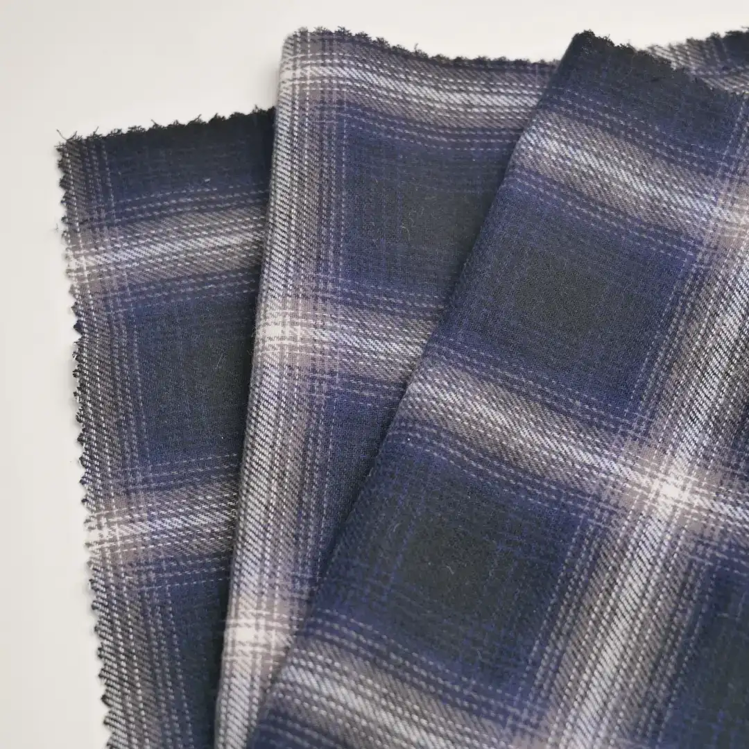 China Fabric for Blouse,Shirt Long Sleeve Button ,Shirt Half Sleeve Button ,Over Shirt Cotton YD Flannel Natural Woven Fabric Cotton Navy Check color buy from China wholesaler bulk order at wholesale price free worldwide shipping Alibaba