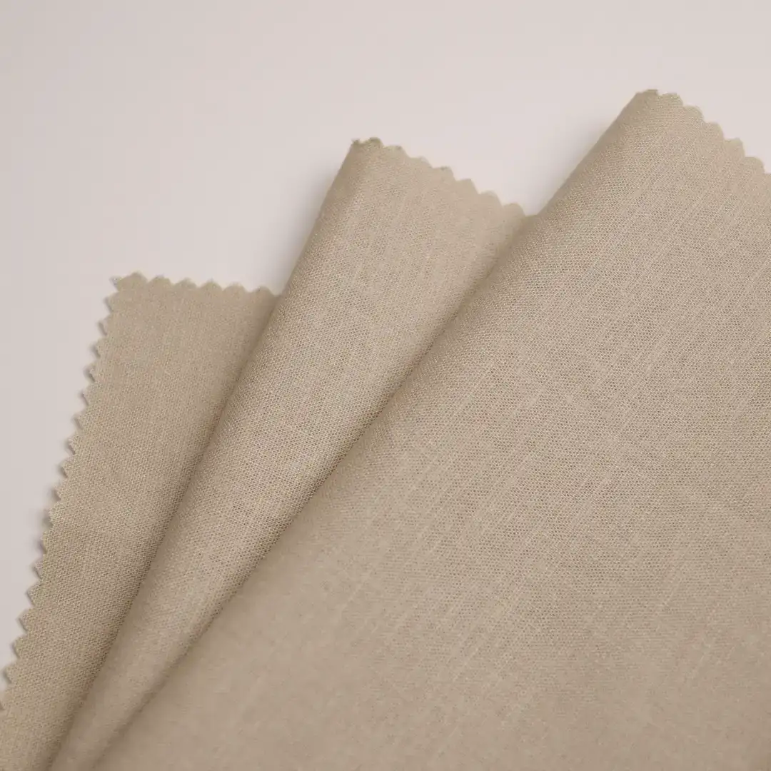 China Fabric for Blouse,Over Shirt Linen/Rayon YD Plain Natural Woven Fabric Rayon Linen Spandex Beige color buy from China wholesaler bulk order at wholesale price free worldwide shipping Alibaba