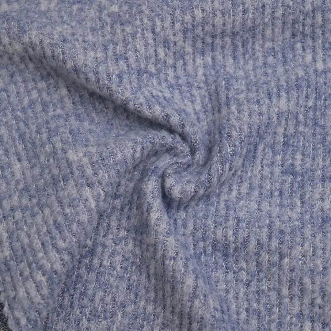 China Fabric for Open Cardigan ,Knitted Jacket ,Dresses (Cardigan Open) ,Dresses (Cardigan Button)  Single Jersey Knit Fabric Rayon Polyester Spandex BLUE color buy from China wholesaler bulk order at wholesale price free worldwide shipping Alibaba
