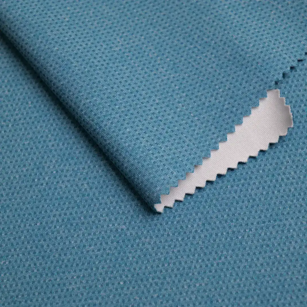 China Fabric for T-shirt ,Sweatshirt Birdeye Mesh Knit Fabric Polyester Spandex BLUE color buy from China wholesaler bulk order at wholesale price free worldwide shipping Alibaba