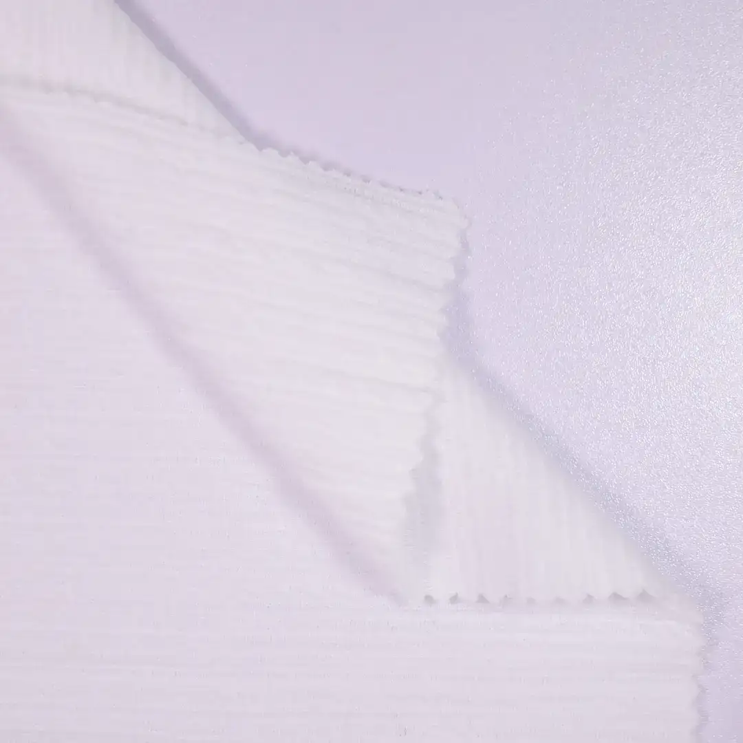 China Fabric for Jackets,Blazer Ottoman Knit Fabric Polyester Rayon Spandex White color buy from China wholesaler bulk order at wholesale price free worldwide shipping Alibaba