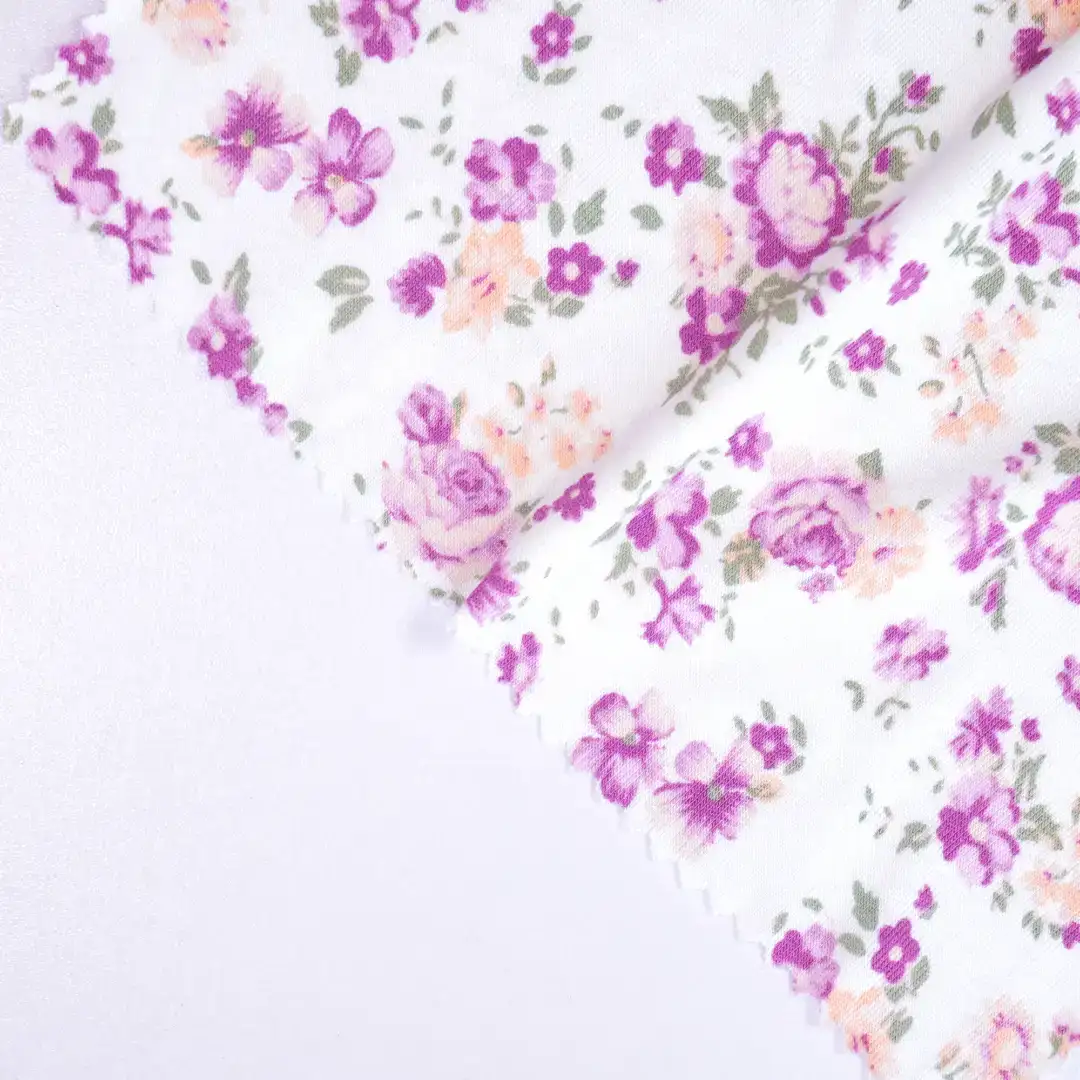 China Fabric for Blouse,Skirt,Loungewear Single Jersey Knit Fabric Rayon Spandex white + AOP color buy from China wholesaler bulk order at wholesale price free worldwide shipping Alibaba