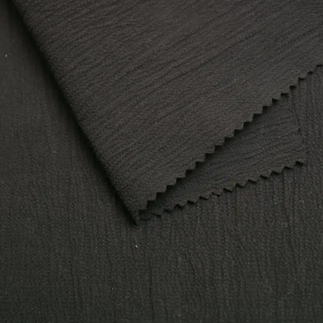 China Fabric for Jackets,Blouse Cotton Crepe Natural Woven Fabric Cotton Spandex black color buy from China wholesaler bulk order at wholesale price free worldwide shipping Alibaba