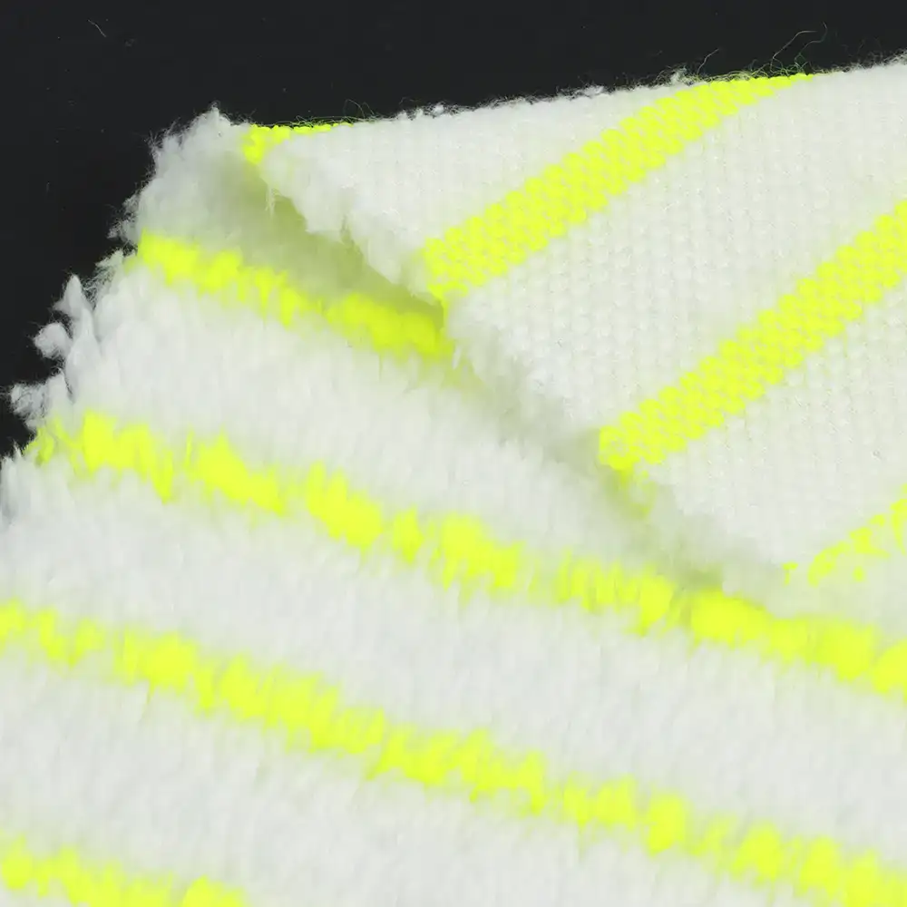 China Fabric for Crop Top Sherpa Knit Fabric Polyester yellow and white color buy from China wholesaler bulk order at wholesale price free worldwide shipping Alibaba