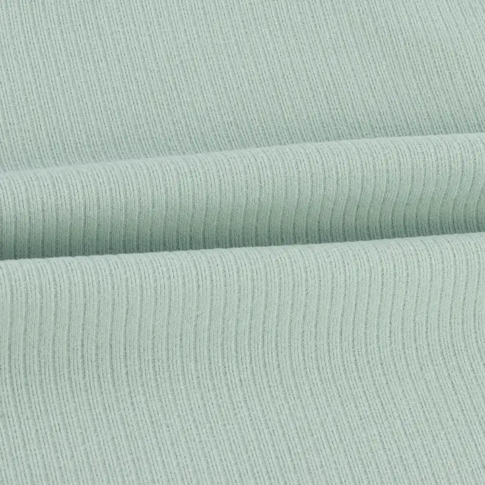 China Fabric for Tank Top,Hoodie,Dresses (Pullover)  Rib Knit Fabric Polyester Spandex Solid-Light Green color buy from China wholesaler bulk order at wholesale price free worldwide shipping Alibaba