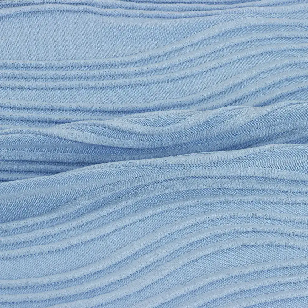 China Fabric for Jackets,Hoodie Weft Jacquard Knit Fabric Polyester Spandex Solid-Blue color buy from China wholesaler bulk order at wholesale price free worldwide shipping Alibaba