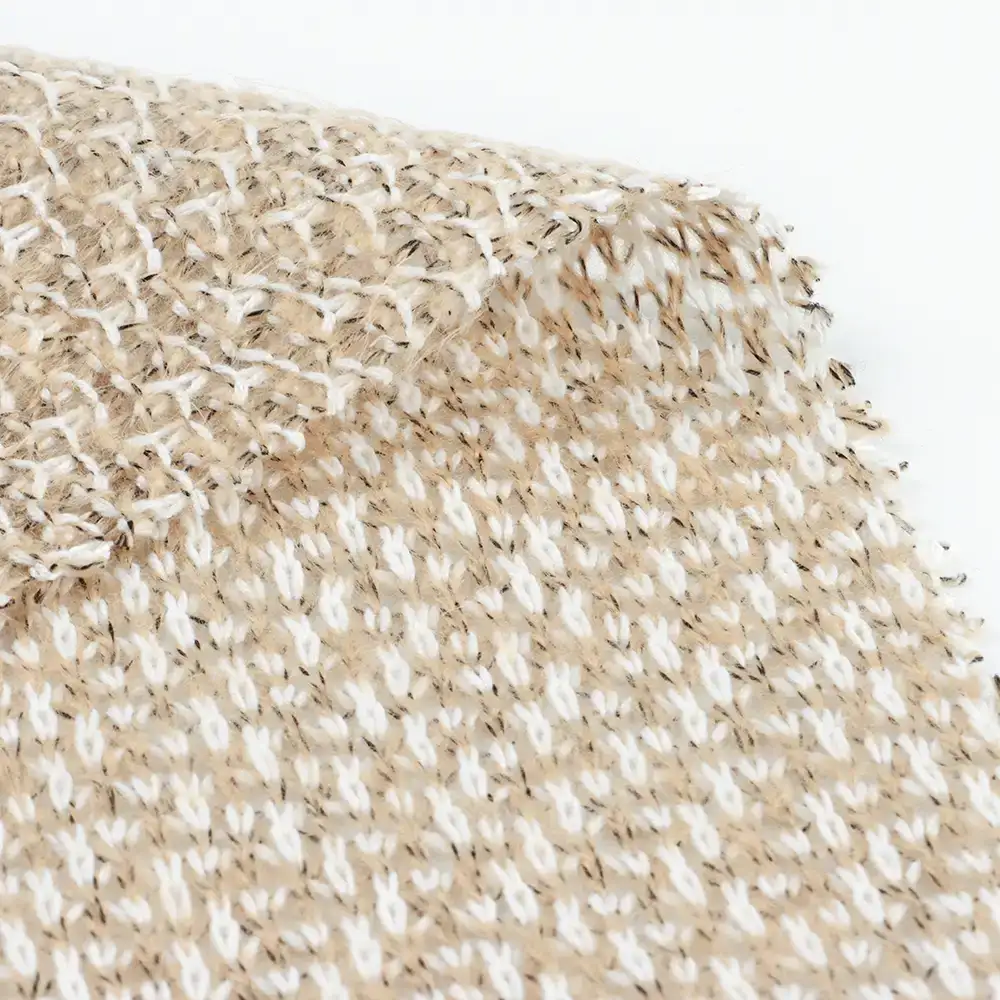 China Fabric for Hoodie,Loungewear,Sweatshirt Hacci Knit Fabric Polyester Acrylic yellow and white color buy from China wholesaler bulk order at wholesale price free worldwide shipping Alibaba