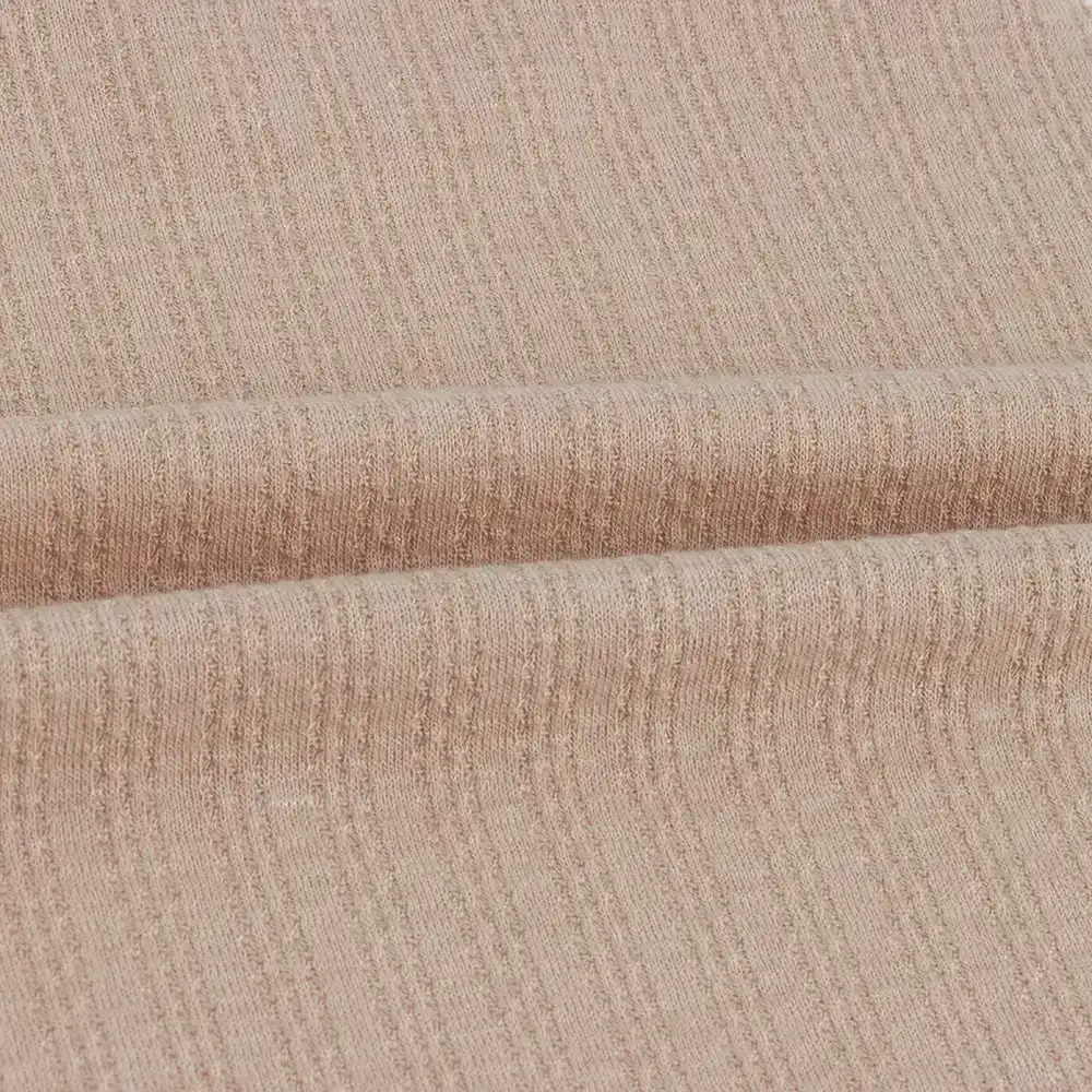 China Fabric for Blouse Weft Jacquard Knit Fabric Polyester Rayon Spandex Solid-Brown color buy from China wholesaler bulk order at wholesale price free worldwide shipping Alibaba