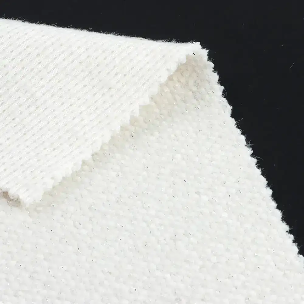China Fabric for Hoodie,Loungewear,Sweatshirt Hacci Knit Fabric Polyester Nylon White with lurex color buy from China wholesaler bulk order at wholesale price free worldwide shipping Alibaba