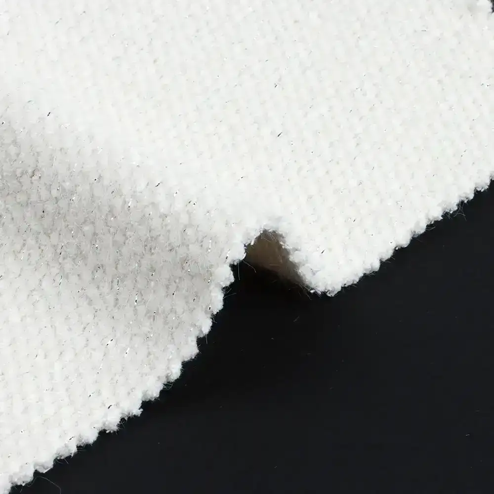 China Fabric for Hoodie,Loungewear,Sweatshirt Hacci Knit Fabric Polyester Nylon White with lurex color buy from China wholesaler bulk order at wholesale price free worldwide shipping Alibaba