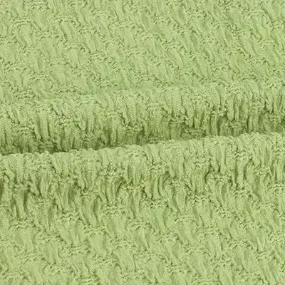 China Fabric for Blouse Weft Jacquard Knit Fabric Polyester Spandex Solid-Green color buy from China wholesaler bulk order at wholesale price free worldwide shipping Alibaba