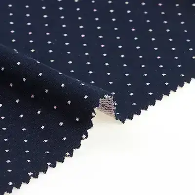 China Fabric for Blouse,Hoodie,Loungewear French Terry Knit Fabric Polyester Cotton Spandex Navy with Space dye dot color buy from China wholesaler bulk order at wholesale price free worldwide shipping Alibaba