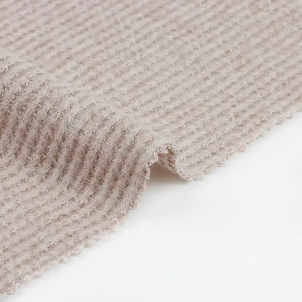 China Fabric for Hoodie,Loungewear Waffle Knit Fabric Polyester Rayon Spandex Brown color buy from China wholesaler bulk order at wholesale price free worldwide shipping Alibaba