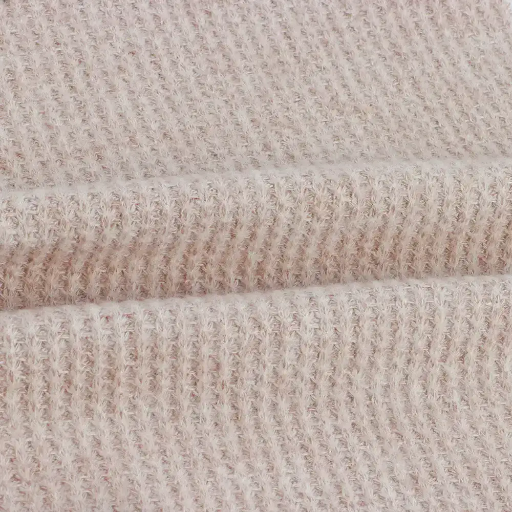 China Fabric for Hoodie,Loungewear Waffle Knit Fabric Polyester Rayon Spandex Brown color buy from China wholesaler bulk order at wholesale price free worldwide shipping Alibaba