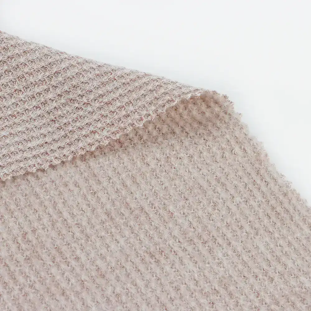 China Fabric for Hoodie,Loungewear Waffle Knit Fabric Polyester Rayon Spandex Brown color buy from China wholesaler bulk order at wholesale price free worldwide shipping Alibaba