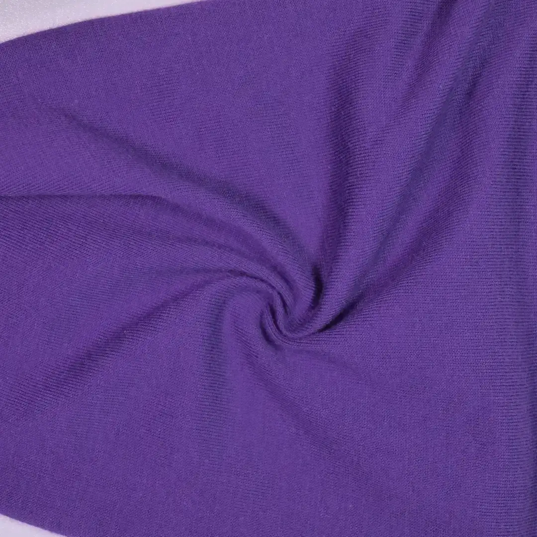 China Fabric for T-Shirt,Pajamas,Loungewear,Yoga Pants Single Jersey Knit Fabric Cotton Polyester PURPLE color buy from China wholesaler bulk order at wholesale price free worldwide shipping Alibaba