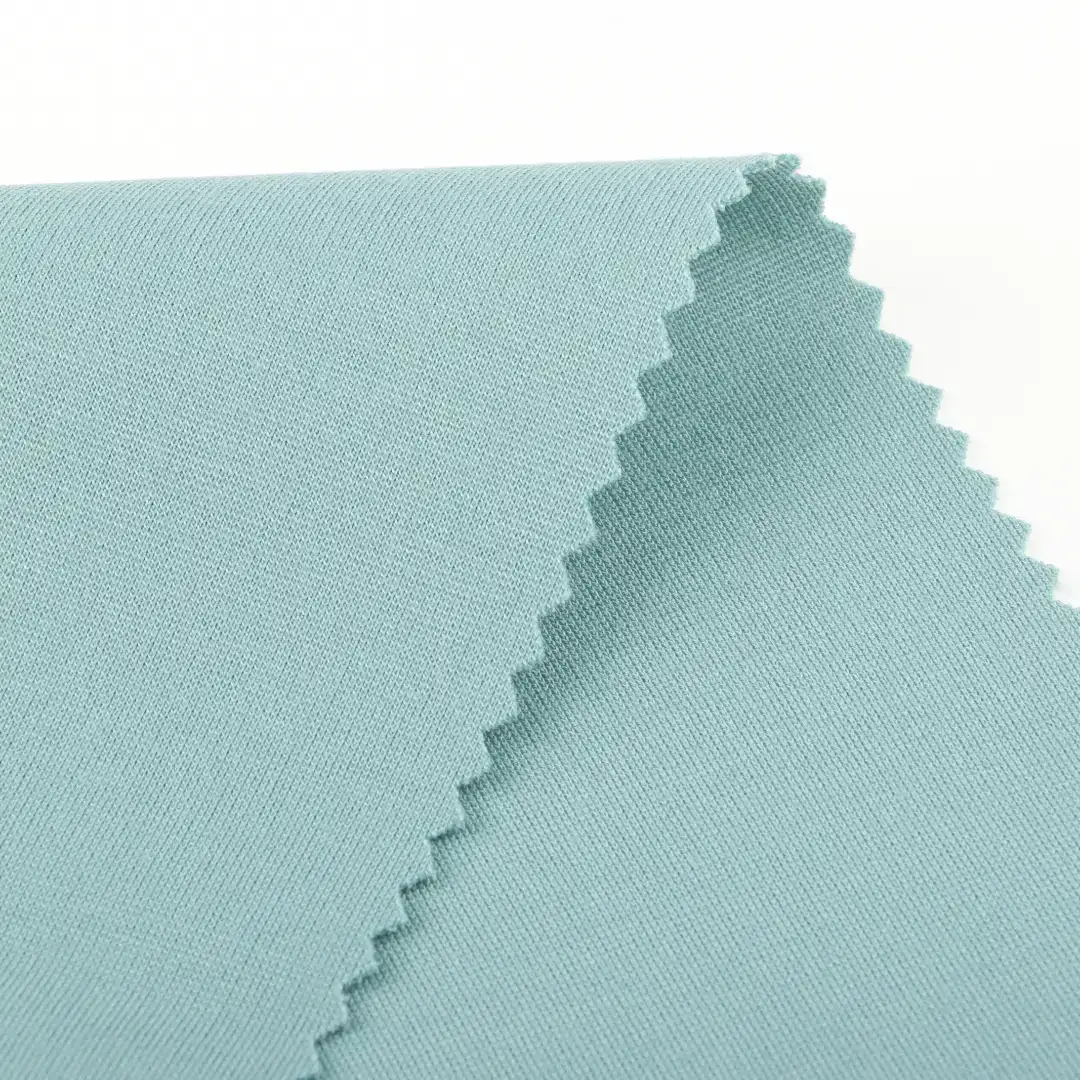 China Fabric for Suit Trouser,Blazer Ponte Roma Knit Fabric Rayon Nylon Spandex Cyan color buy from China wholesaler bulk order at wholesale price free worldwide shipping Alibaba