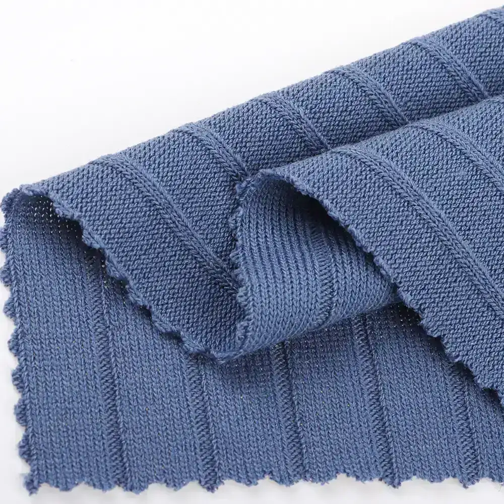 China Fabric for Tank Top,Ladies Vest ,Men’s Vest  Rib Knit Fabric Polyester Rayon Elastane blue color buy from China wholesaler bulk order at wholesale price free worldwide shipping Alibaba