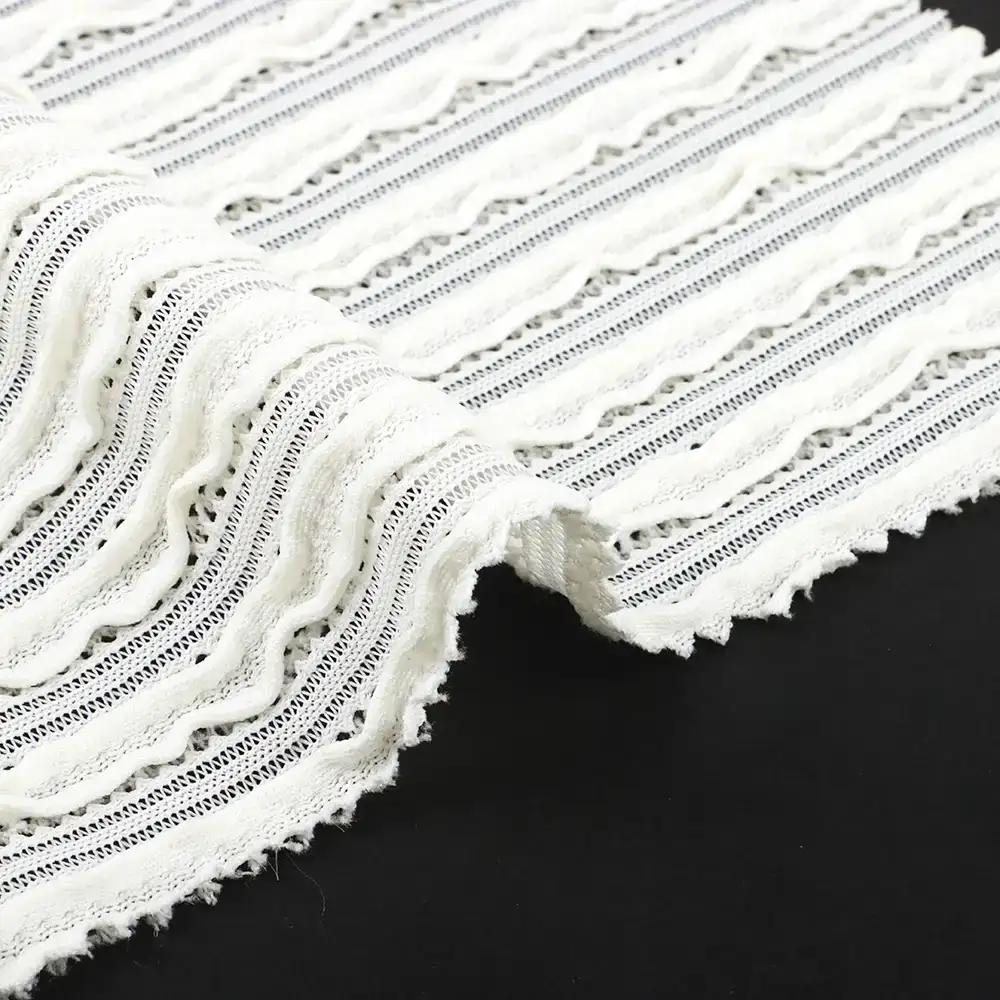 China Fabric for Tank Top,Blouse,Dresses (Pullover)  Lace Knit Fabric Polyester Elastane creamy white color buy from China wholesaler bulk order at wholesale price free worldwide shipping Alibaba