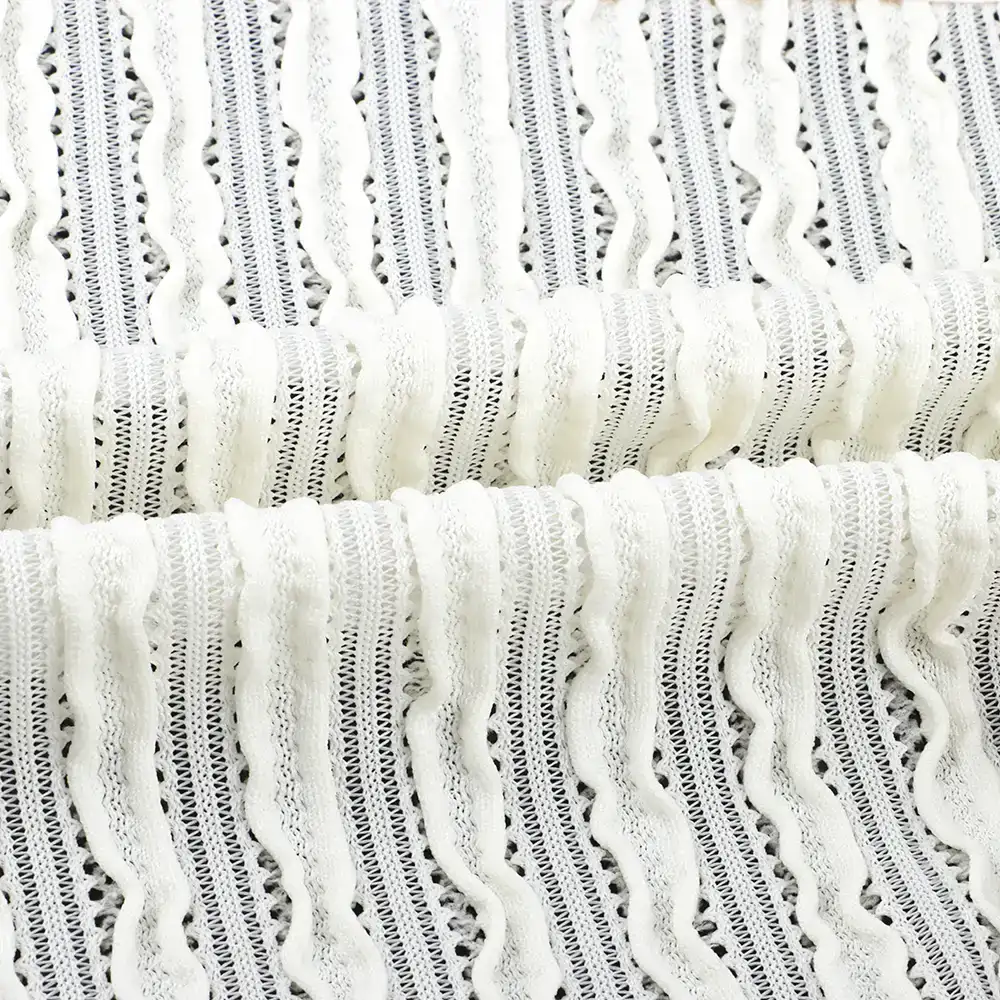 China Fabric for Tank Top,Blouse,Dresses (Pullover)  Lace Knit Fabric Polyester Elastane creamy white color buy from China wholesaler bulk order at wholesale price free worldwide shipping Alibaba