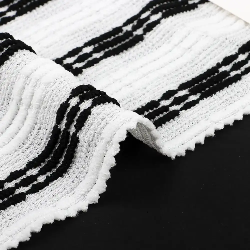 China Fabric for Tank Top,Blouse,Ladies Vest  Lace Knit Fabric Polyester Elastane black/white color buy from China wholesaler bulk order at wholesale price free worldwide shipping Alibaba