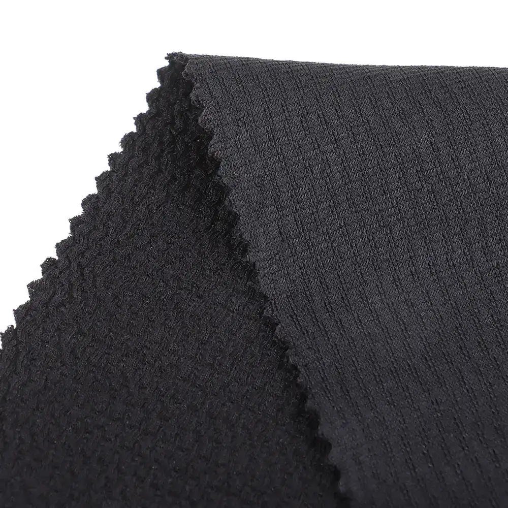 China Fabric for T-Shirt,Blouse Weft Jacquard Knit Fabric Polyester Elastane black color buy from China wholesaler bulk order at wholesale price free worldwide shipping Alibaba
