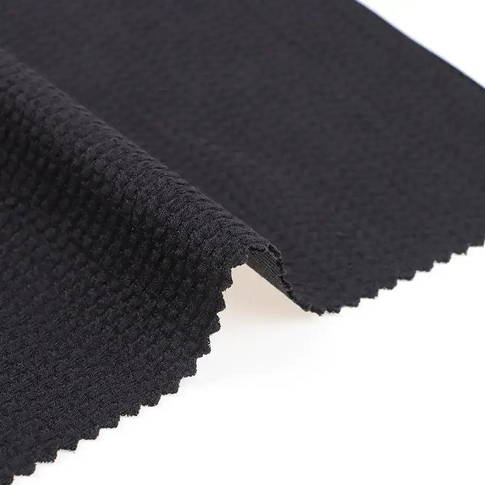China Fabric for T-Shirt,Blouse Weft Jacquard Knit Fabric Polyester Elastane black color buy from China wholesaler bulk order at wholesale price free worldwide shipping Alibaba