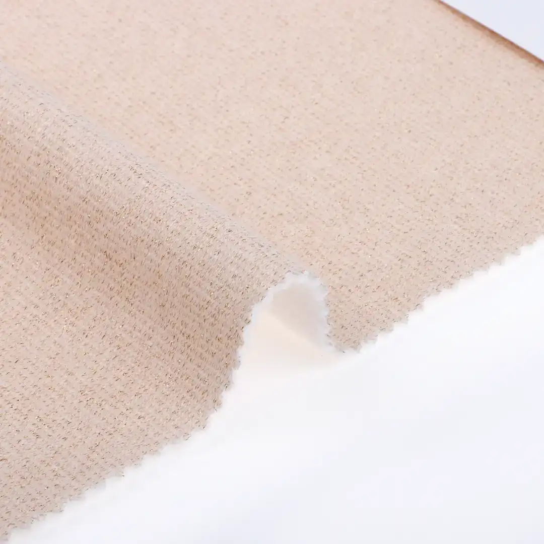 China Fabric for Jogger,Loungewear,Sweatshirt French Terry Knit Fabric Polyester Cotton Nylon Spandex Beige with lurex color buy from China wholesaler bulk order at wholesale price free worldwide shipping Alibaba