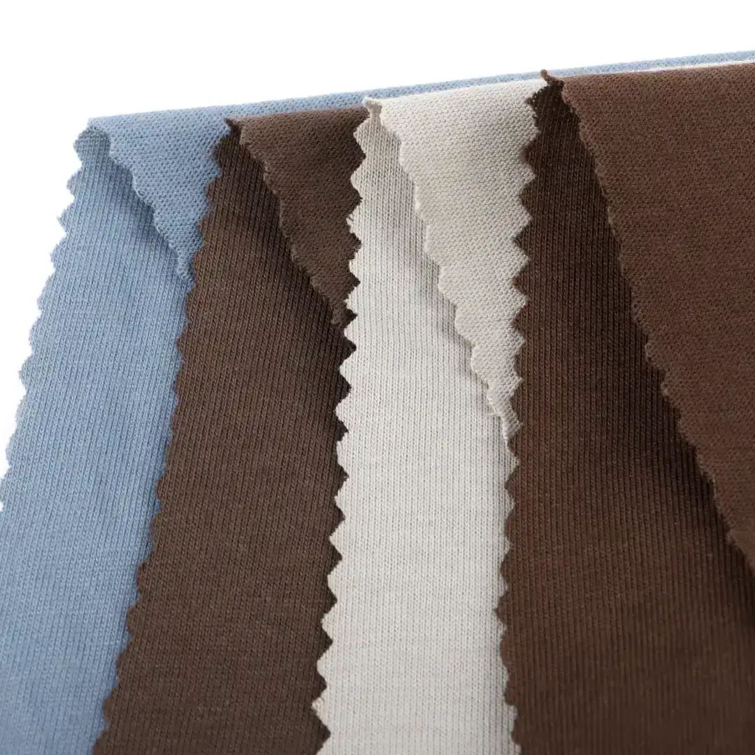 China Fabric for T-Shirt,Pajamas,Loungewear,Yoga Pants,Tracksuits Single Jersey Knit Fabric Cotton Brown、Khaki、Coffee、Blue color buy from China wholesaler bulk order at wholesale price free worldwide shipping Alibaba