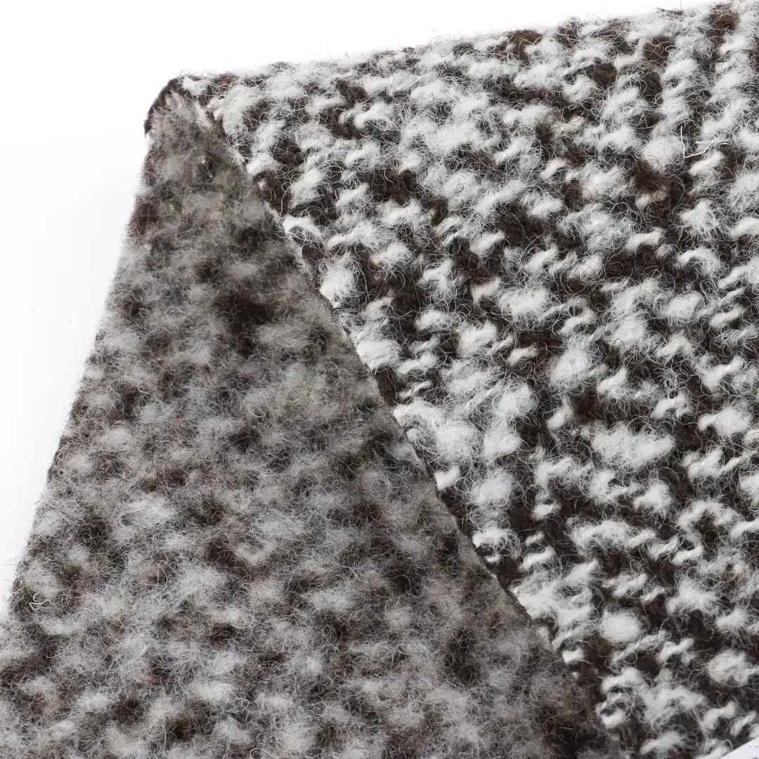 China Fabric for Blazer,Skirt,Hoodie Woolen Tweed Woolen Wool Polyester Brown color buy from China wholesaler bulk order at wholesale price free worldwide shipping Alibaba