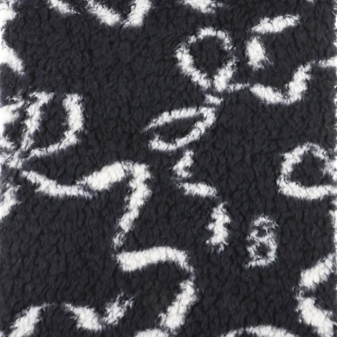 China Fabric for Hoodie,Sweatshirt Fleece Knit Fabric Polyester Black and White color buy from China wholesaler bulk order at wholesale price free worldwide shipping Alibaba
