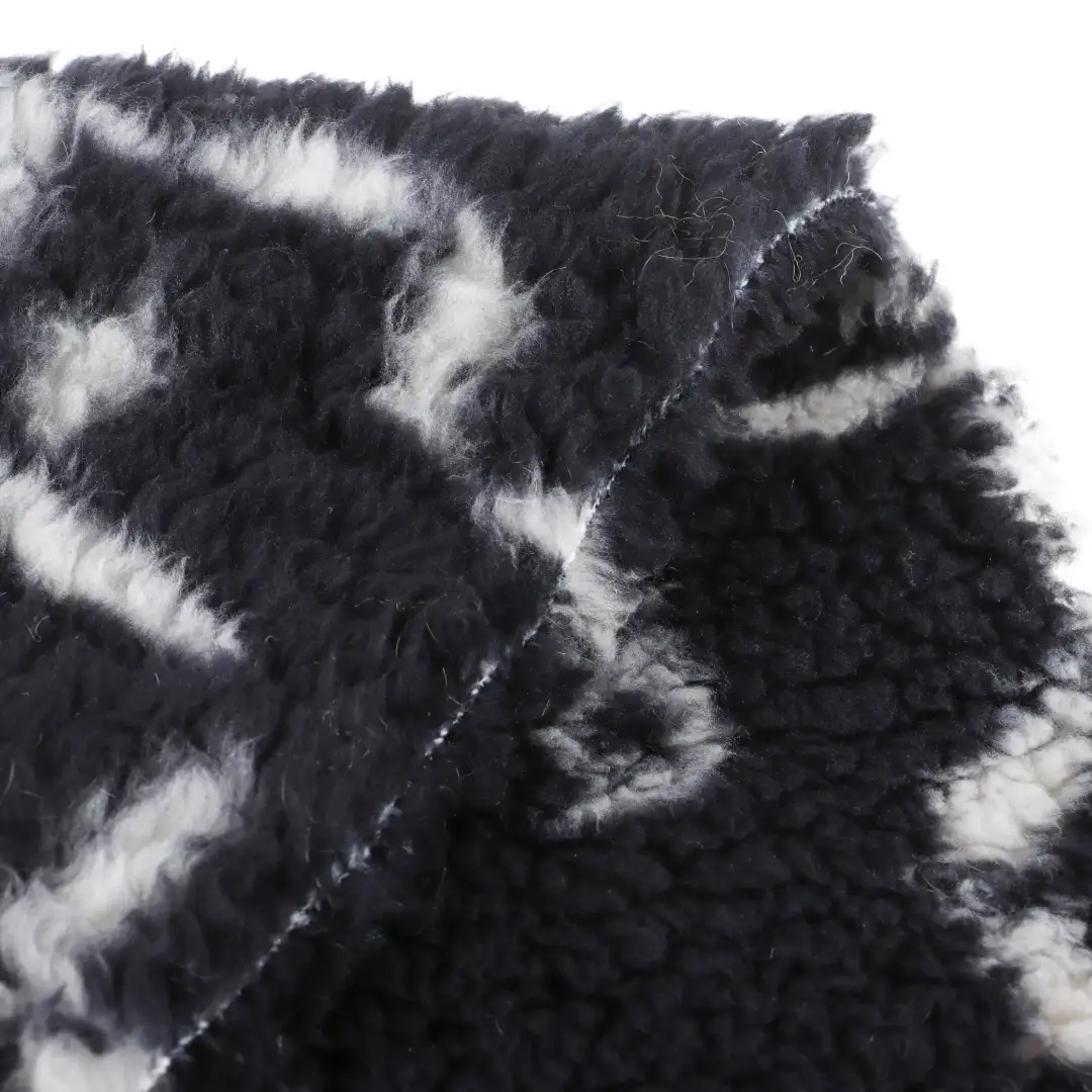 China Fabric for Hoodie,Sweatshirt Fleece Knit Fabric Polyester Black and White color buy from China wholesaler bulk order at wholesale price free worldwide shipping Alibaba