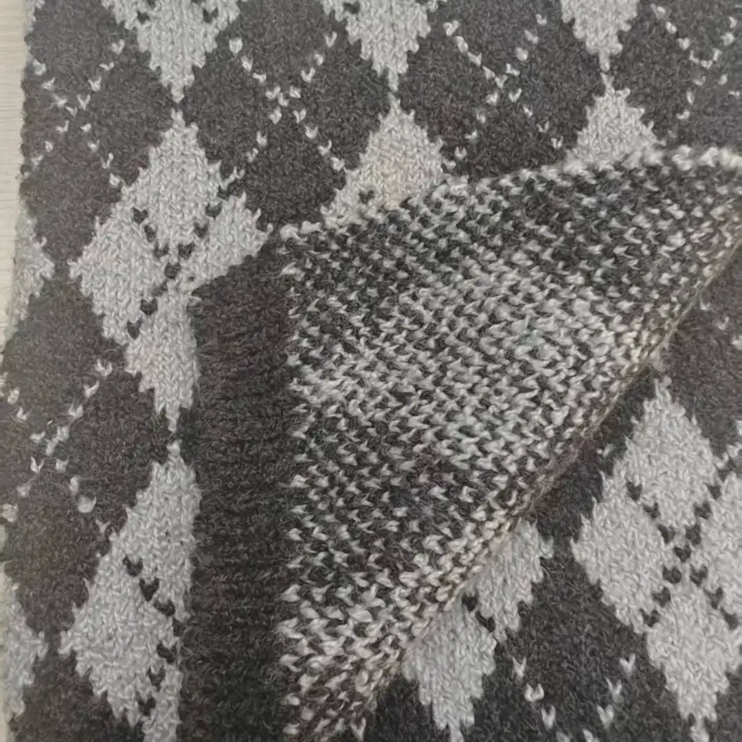 China Yarn for Open Cardigan (Sweater),Half-Zipper Cardigan (Sweater),Round Neck Pullover (Sweater),Crop Top Pullover (Sweater) Mossy Yarn Fancy Yarn BCI Cotton Recycled Polyester Spandex Black and gray color buy from China wholesaler bulk order at wholesale price free worldwide shipping Alibaba