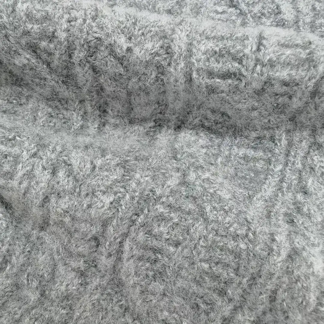 China Yarn for Open Cardigan (Sweater),Crew Neck Pullover (Sweater),Hoodie  (Sweater) Mossy Yarn Fancy Yarn Recycled Polyester Spandex Gray color buy from China wholesaler bulk order at wholesale price free worldwide shipping Alibaba