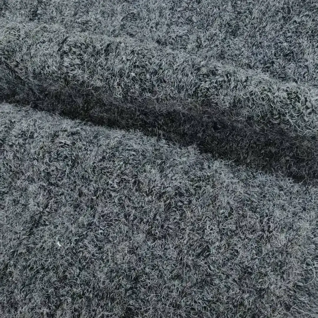 China Yarn for Hoodie,Open Cardigan (Sweater),Half-Zipper Cardigan (Sweater) Mossy Yarn Fancy Yarn Recycled Polyester RWS Wool Spandex Dark grey color buy from China wholesaler bulk order at wholesale price free worldwide shipping Alibaba