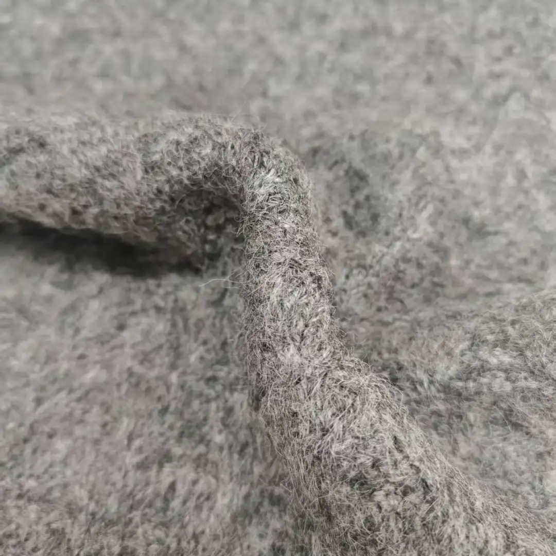 China Yarn for Open Cardigan (Sweater),Full-Zipper Cardigan (Sweater),Half-Zipper Cardigan (Sweater) Mossy Yarn Fancy Yarn Recycled Polyester Recycled Nylon RWS Wool Spandex Gray color buy from China wholesaler bulk order at wholesale price free worldwide shipping Alibaba