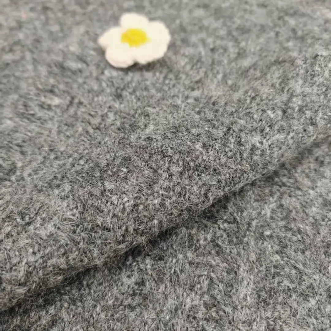 China Yarn for Open Cardigan (Sweater),Full-Zipper Cardigan (Sweater),Half-Zipper Cardigan (Sweater) Mossy Yarn Fancy Yarn Recycled Polyester Recycled Nylon RWS Wool Spandex Gray color buy from China wholesaler bulk order at wholesale price free worldwide shipping Alibaba