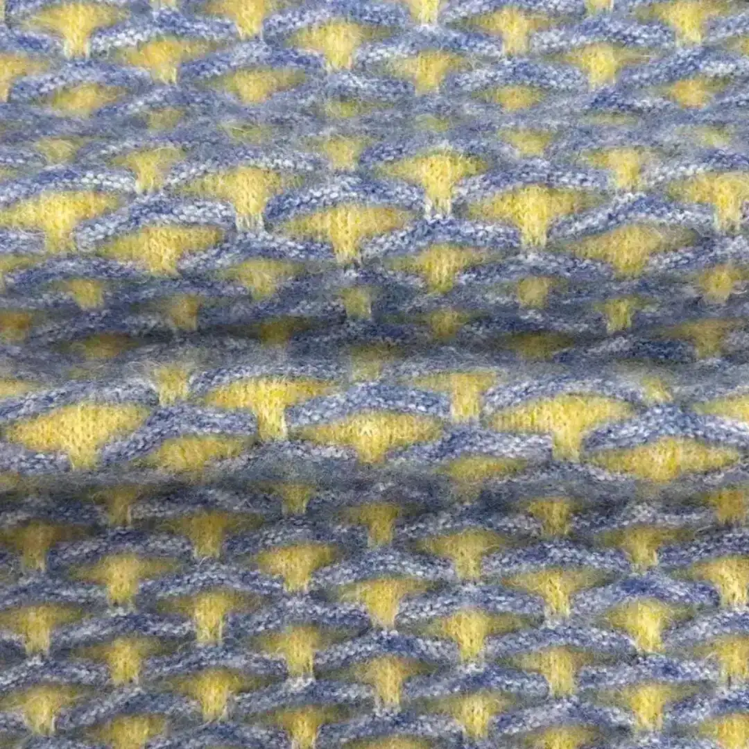 China Yarn for Ladies Vest (Sweater),Open Cardigan (Sweater),Full-Zipper Cardigan (Sweater),Round Neck Pullover (Sweater) Mossy Yarn Fancy Yarn Nylon Recycled Polyester Yellow and blue color buy from China wholesaler bulk order at wholesale price free worldwide shipping Alibaba