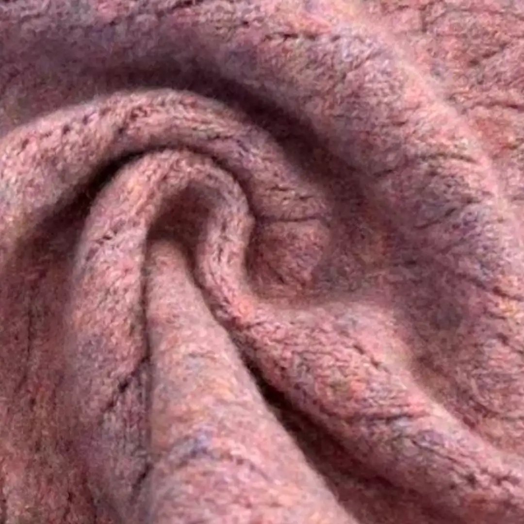 China Yarn for Round Neck Pullover (Sweater),Roll Neck Jumper (Sweater),Girls V-Neck Button Bow Cardigan (Sweater) Mossy Yarn Fancy Yarn RWS Wool Recycled Polyester Spandex Light pink color buy from China wholesaler bulk order at wholesale price free worldwide shipping Alibaba